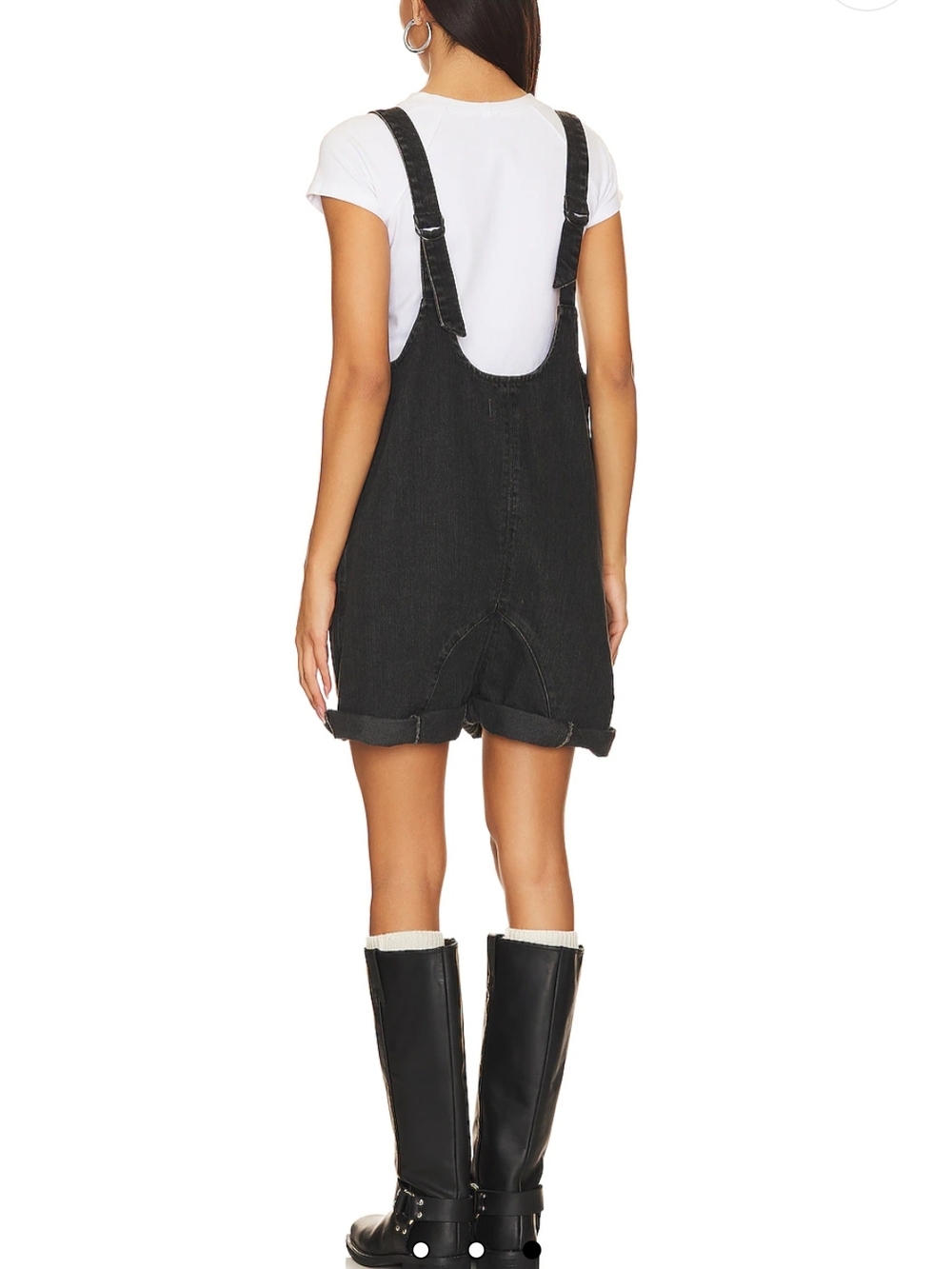 Free People High Roller Shortall Black Denim Overall Romper We The Free, XS - Picture 3 of 10